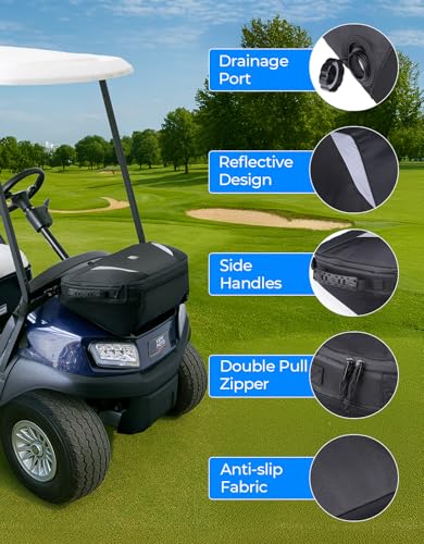 KEMIMOTO Golf Cart Cooler Bag 32L Fits 20-30 Cans Reflective PVC