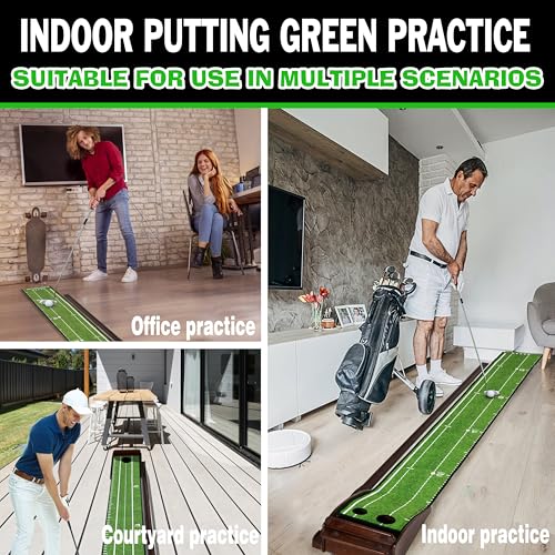 Dachenus Indoor Golf Putting Green Mat - Dark Green, Practice & Training