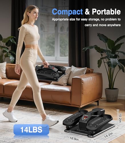 Under Desk Elliptical Machine Black Portable Low-Impact Exercise Equipment
