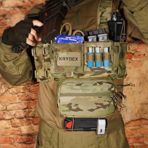 KRYDEX Micro Chest Rig MC with 5.56/7.62 Magazine Holders & Modular Pouches