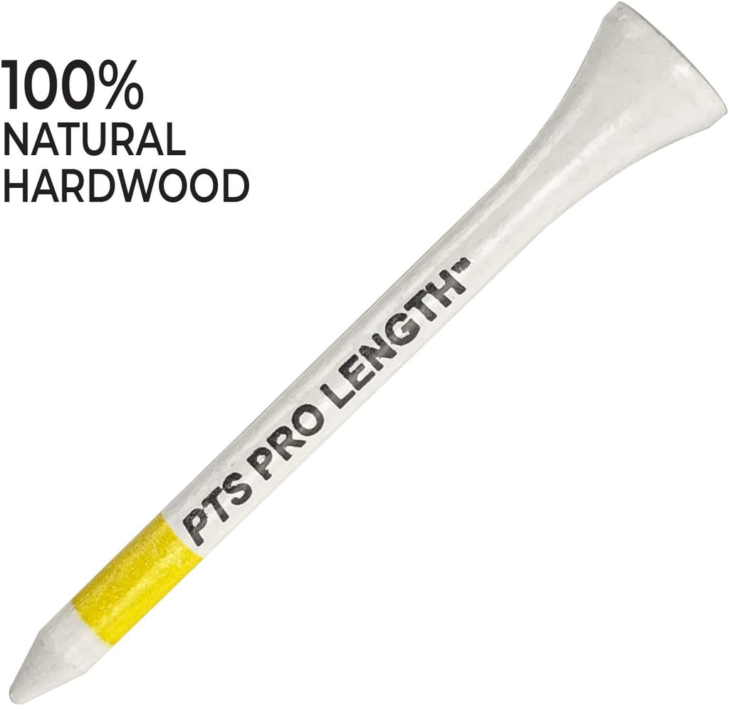 PrideSports PTS Wood Golf Tees - 100 Count, 2-3/4 Inch | Top-Rated Wood Tee for Drivers & Woods