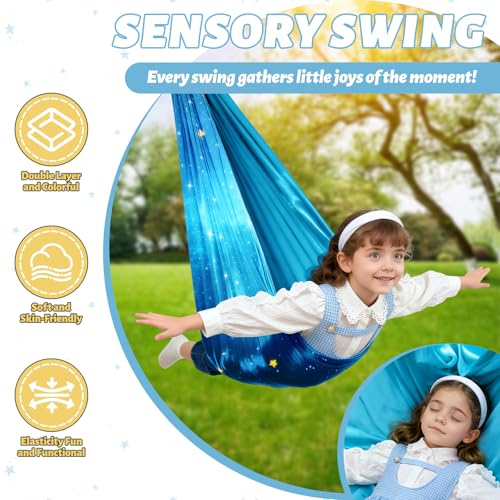 G TALECO GEAR Sensory & Pod Swing Set with Heavy-Duty Frame, Supports 330LBS