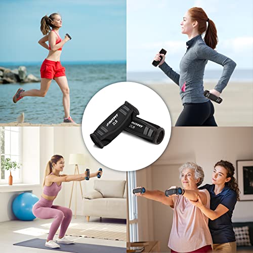 2lb Hand Weights Set with Reflective Straps for Walking & Exercise - RitFit