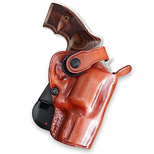 MASC Leather Paddle Holster for Revolver PC Mod 629 .44 Mag with Retention Strap