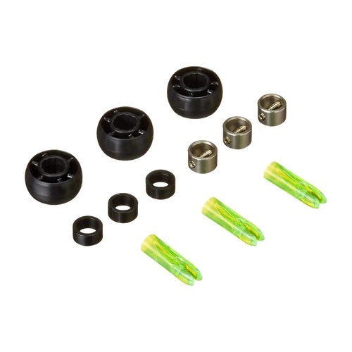 TRUGLO Bowfishing Slide Safety System for Arrow - Preventing Potential Accidents Includes 3 Nocks, 3 Arrow Slides & 3 Slide Stops