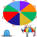Gimilife 9ft Rainbow Parachute Toy - Durable Handles for Cooperative Play | Outdoor Fun for Kids