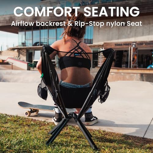 Sitpack Campster 2.0 Onyx Black Ultra Lightweight Backpack Chair, 5 Sec Folding