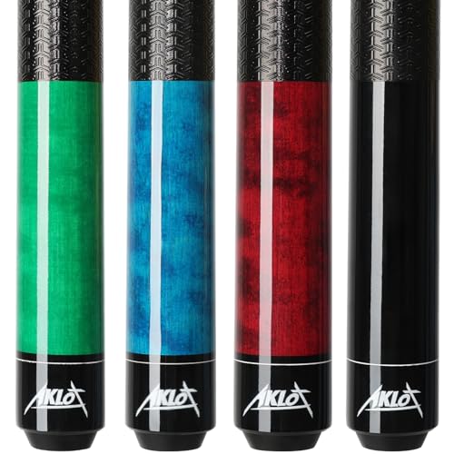 AKLOT Translucent Wood Finish Pool Cue Stick 58'' 18-21oz for Adults & Beginners