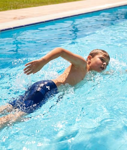 X-Small Boys Swim Jammers - Navy Blue Youth Competitive Swim Shorts UPF 50+