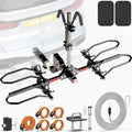 Heavy Duty Bike Rack for Car 2 Bike Hitch Mount Up to 5-Inch Fat Tires Folding