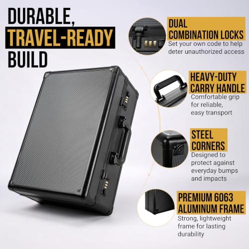 LUMROE 4-Row Graded Card Storage Box with Combination Lock & Display
