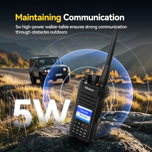 Retevis Ailunce HA1G GMRS Two-Way Radio Pack, Black, Waterproof IP67, 2800mAh Battery for Offroad
