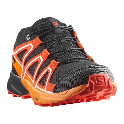 Kids Speedcross J Trail Running Shoes - Unisex, 4 Big Kid, Black Cherry Turmeric