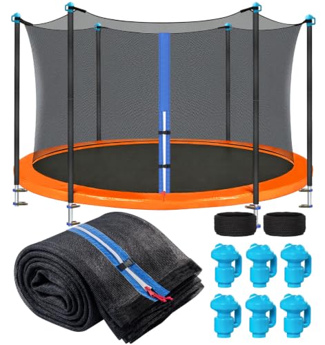 15Ft Trampoline Net Replacement for 6 Straight Poles - UV-Proof Safety Enclosure (Variation of Fits for 15Ft Trampoline Frame)