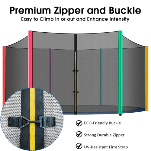 15Ft Trampoline Net Replacement for 6-Poles Round Trampolines - Jump Tastic
