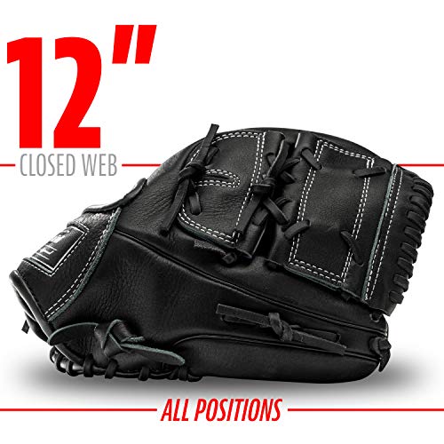 Franklin Sports CTZ5000 12-Inch Black Chrome Baseball Glove - Right Hand Throw