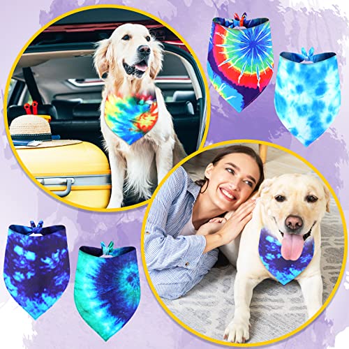 Large Dog Bandanas Set - 30 Tie Dye Wraps for Large Breeds, Extra Large