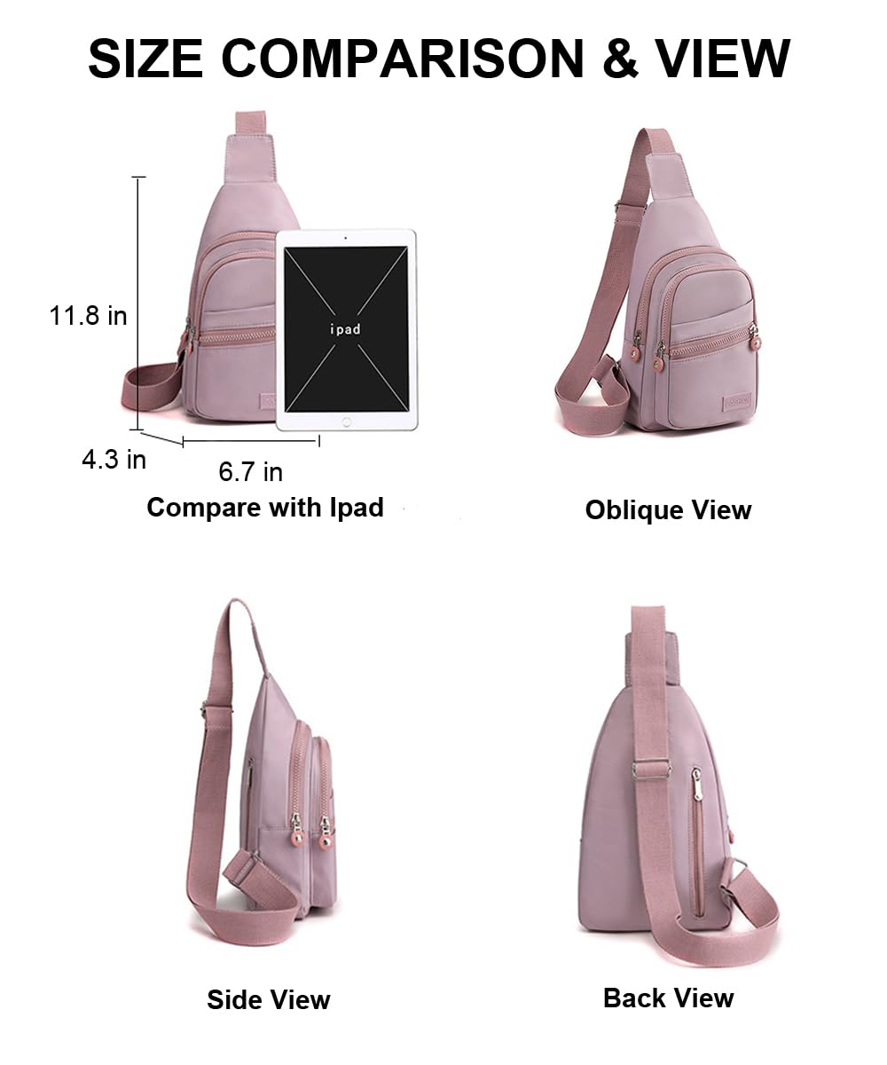 Hiflyer Sling Bags Crossbody Bags for Women Trendy, Fanny Packs for Women Cross Body, Sling Bag Crossbody Purse (Pink)