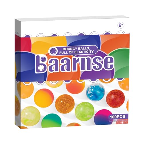 Colorful Small Bouncy Balls Set - 100 Pieces with Gift Box for Party Favors