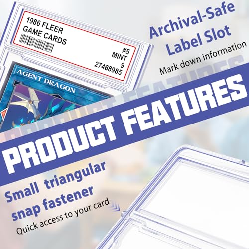 100 PCS Card Case Holder for Trading Cards Acrylic Slab Protectors with Label Slot - Homthy