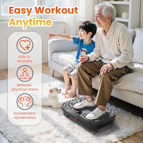 AXV Black Full Body Vibration Plate Exercise Machine for Weight Loss & Fitness