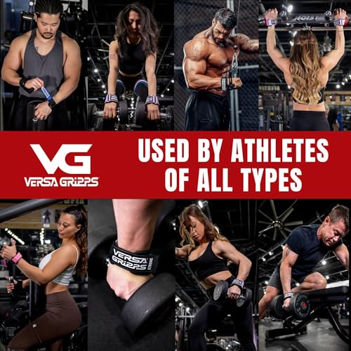 Versa Gripps XTreme Wrist Straps Onyx Large 7-1/8 - 8 Inch - Heavy-Duty Weightlifting Support