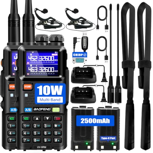 BAOFENG UV-5RM Ham Radio Handheld Two-Way Radio 10W Long Range 2 Pack