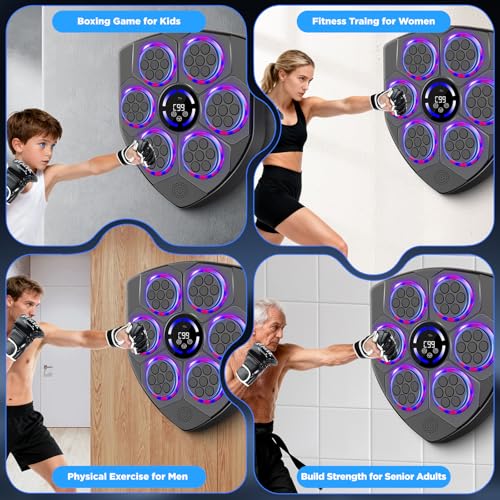 Purple Wall-Mounted Music Boxing Machine with Gloves & Accessories