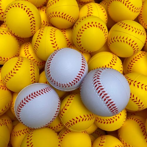 4 White Foam Baseballs Practice Training Balls for Beginners Safe Throwing