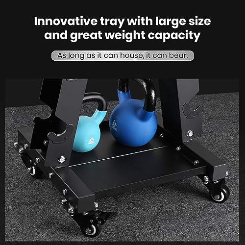Large 700 LBS Capacity Dumbbell Rack Stand - A-Frame Rolling Weight Storage