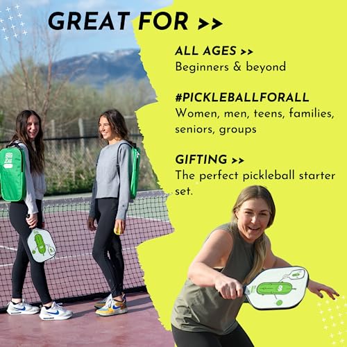 Big Dill Pickleball Paddle Set Fiberglass 2-Pack with Outdoor Balls & Carry Bag