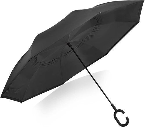 G4Free Inverted Reverse Umbrella - Windproof Double Layer with C-Shaped Handle | 48/62 Inch Size