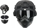 MICH Airsoft Helmet - Detachable Full Face Mask Goggles with NVG Mount for Paintball & Outdoor Use