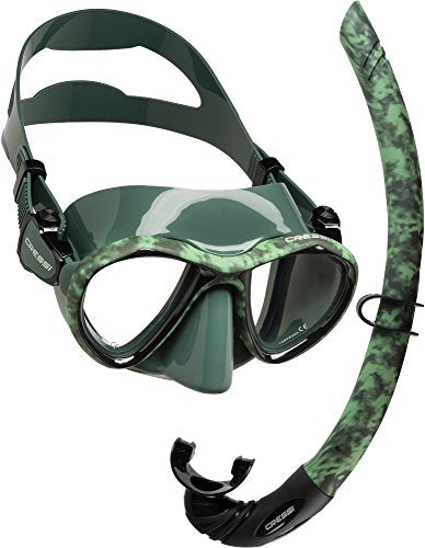Camouflage Snorkel & Diving Mask Set for Spearfishing - Green Hunter