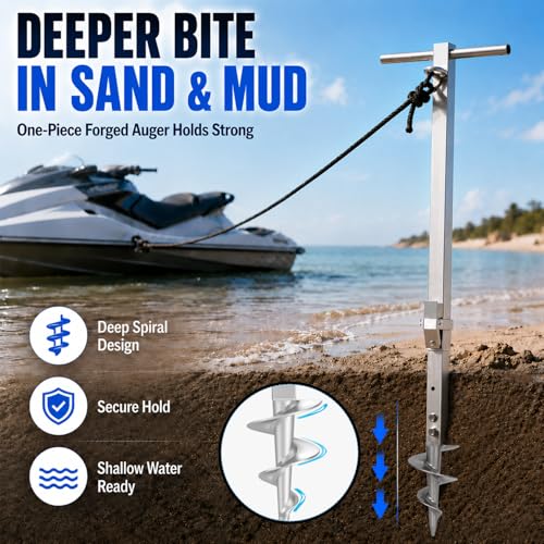 Fologtoo Adjustable Stainless Steel Boat Sand Anchor - Saltwater Ready, 4 Height Settings