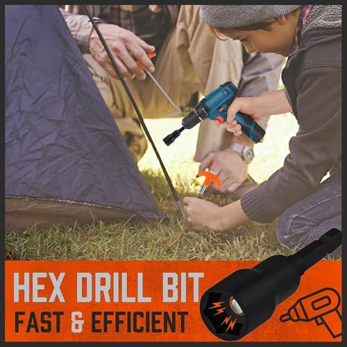 Heavy Duty Tent Stakes Set 20 Pack 8 Inch with Ropes & Hook - Camping Gear