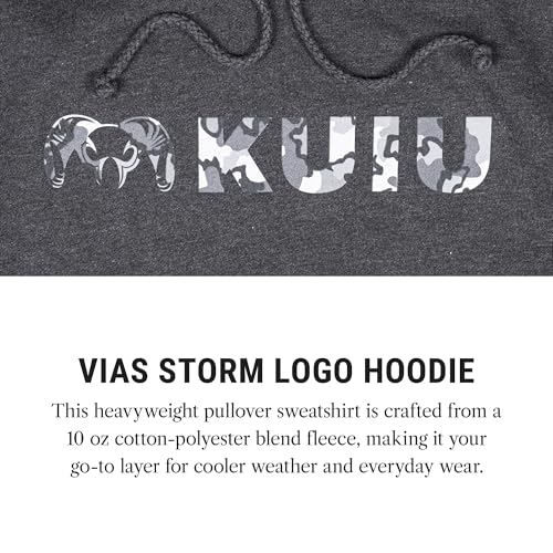 Heavyweight Cotton-Poly Hoodie with Logo - Charcoal Large