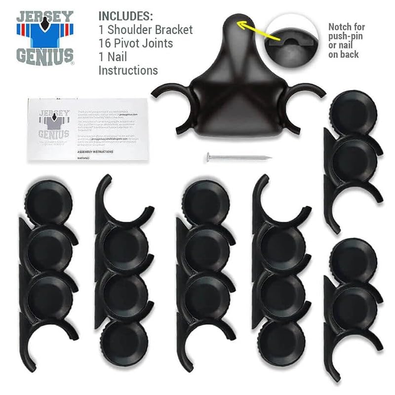 ChalkTalkSPORTS JerseyGenius Adjustable Jersey Hanger 3 Pack Wall Mount