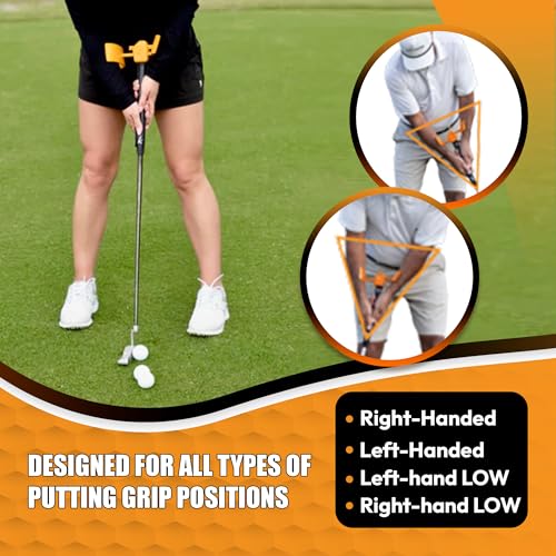 Orange Whip Putt Master Golf Putting Aid Trainer - Short Game Swing Practice