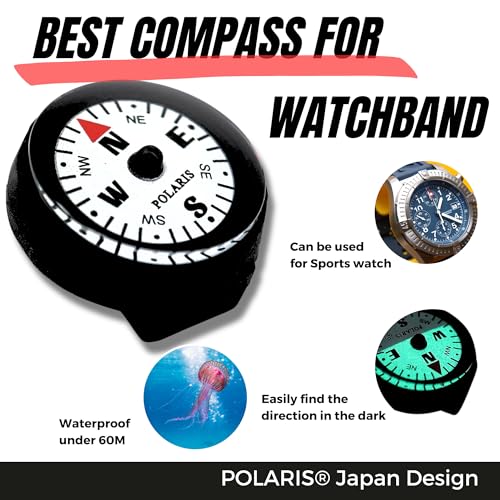Polaris Waterproof Micro Compass Watchband Model - EDC Navigation Tool