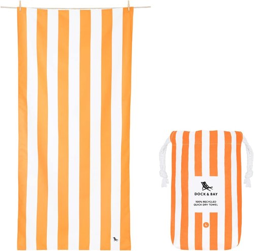 Dock & Bay Beach Towel - Quick Dry & Sand Free - Compact & Lightweight - Large Cabana Ipanema Orange (160x90cm)