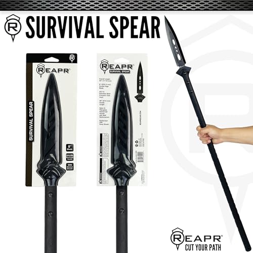 Reapr Survival Spear with Sheath - Fixed Blade Throwing Tool for Camping & Hunting