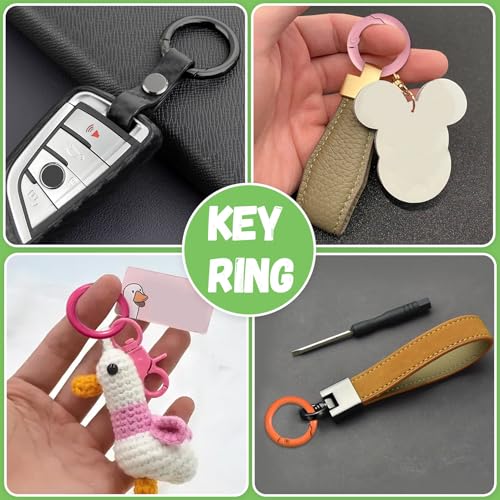 12 Colors Spring O Rings Keychain Carabiner Clips Alloy Trigger Buckle DIY Accessories - 24mm