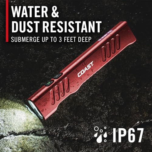Rechargeable LED Flashlight with Spot/Flood Beams - Red - 1150 Lumens