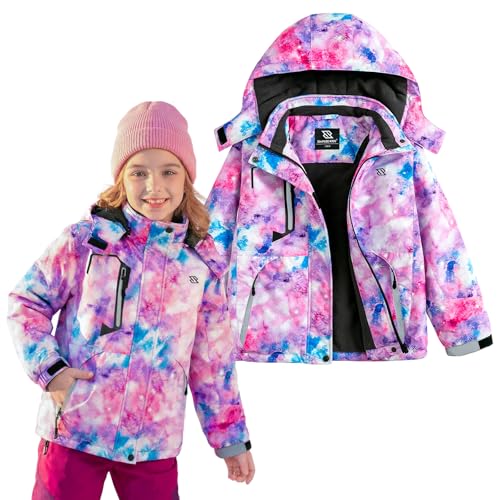 Simplee Kids Girls Winter Ski Jacket Waterproof P-Purple 6-7 Years
