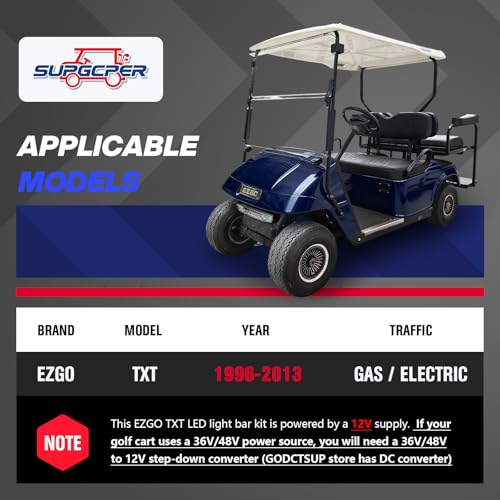 Golf Cart LED Light Bar Kit for EZGO TXT 1996-2013 Street Legal 12V Headlights Taillights