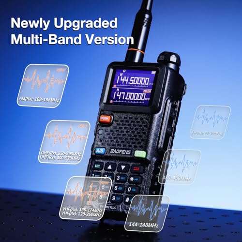 BAOFENG UV-5RM Plus 10W Ham Radio Dual Band Long Range Set with Cases & Speakers