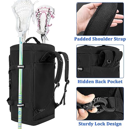 Lacrosse Equipment Backpack Holds 2 Sticks Shoes & Gear