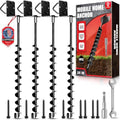 24-Inch Spiral Blade Ground Anchor for Mobile Homes - Black, 4 Pack