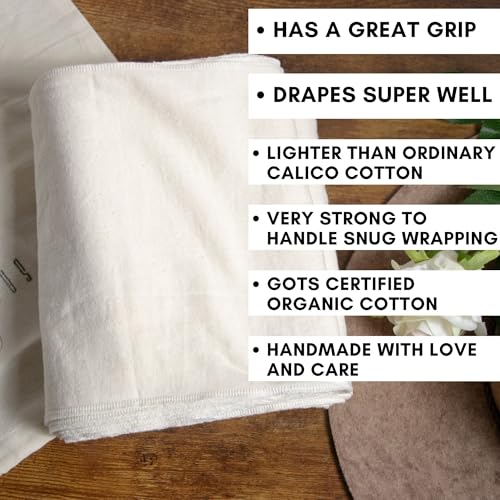 SageAbay Off White Bengkung Belly Binding Wrap - Postpartum Support, Organic Cotton